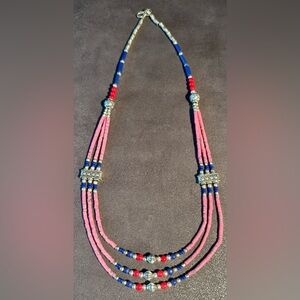 Boho Handmade Tibetan Nepali Necklace, 8” long